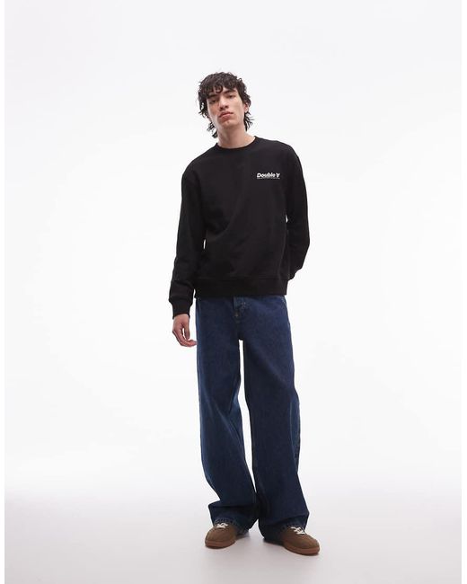 DOUBLE A by WOOD WOOD Blue James Crew Neck Sweatshirt for men