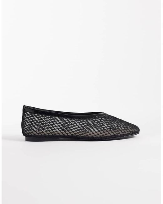 SEQWL White Woven Mesh Ballet Flats