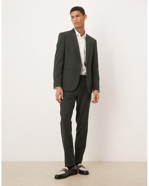 ASOS Natural Washable Wool Skinny Suit Trousers for men