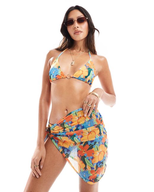 Missy Empire White Exclusive Mesh Tie Side Sarong Co-ord