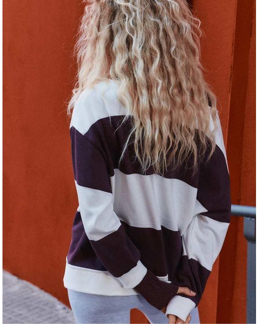 Stradivarius Oversized Sweatshirt Met Print in het Blue