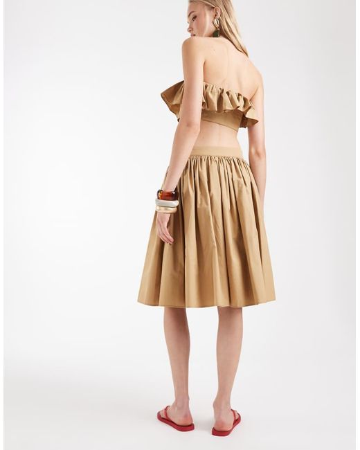 ASOS Natural Knee Length Skater Skirt