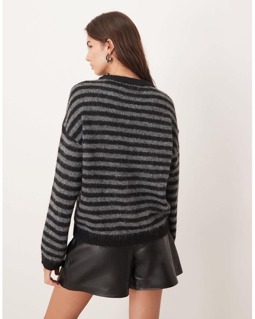 Pull texturé à rayures Jdy en coloris Black