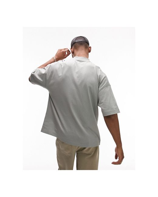 Topman – t-shirt mit extremer oversize-passform in Gray für Herren