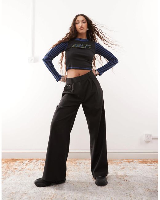 Collusion Black Tailored Wide Leg Trouser