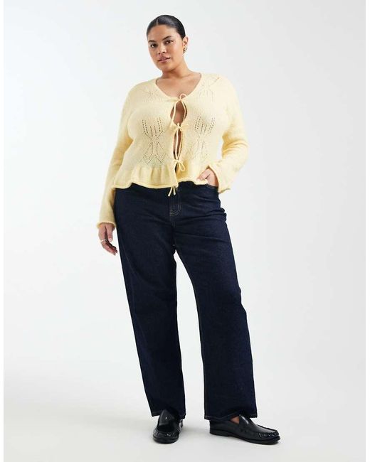 ONLY Natural Tie Front Knitted Cardigan