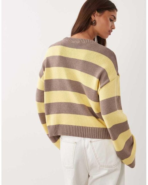 ASOS White Boxy Fit Knitted Jumper