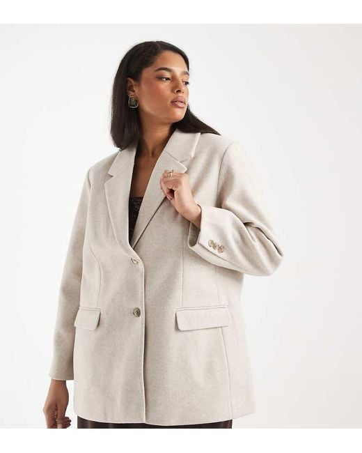 Vero Moda Natural Felt Oversized Blazer Jacket