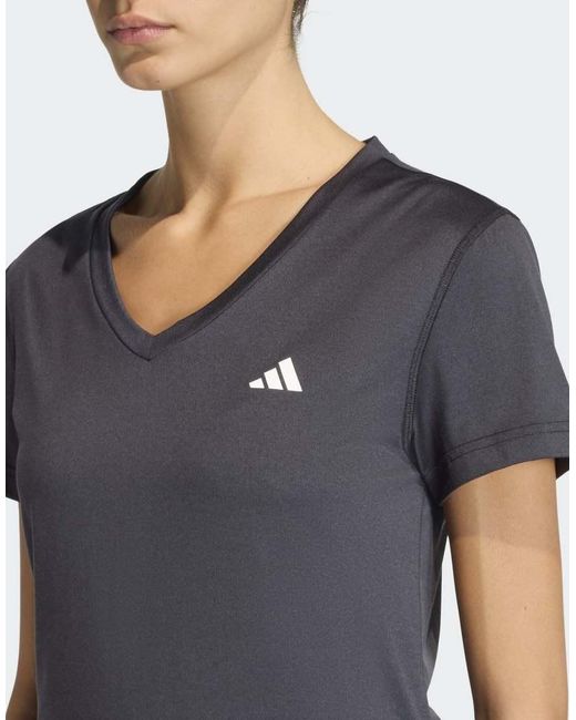 Adidas Originals Gray Workout Essentials V-Neck T-Shirt
