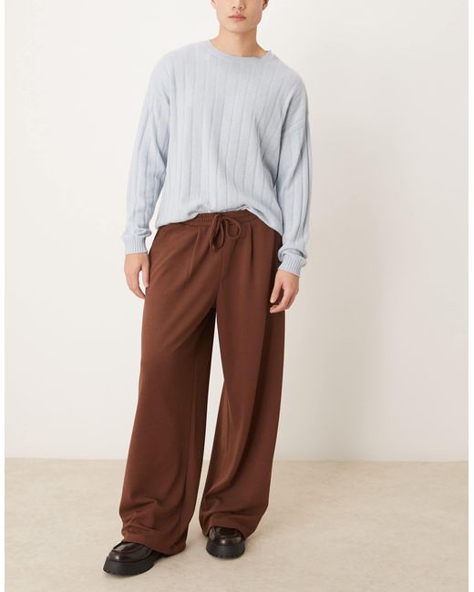 ASOS White Super baggy Soft Tailored Trousers With Pleat Front for men