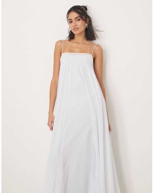 ASOS White Chiffon Layered Bust Cami Trapeze Maxi Dress