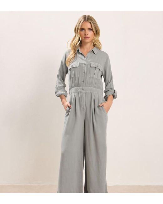 PixieGirl Gray Petite Wide Leg Jumpsuit