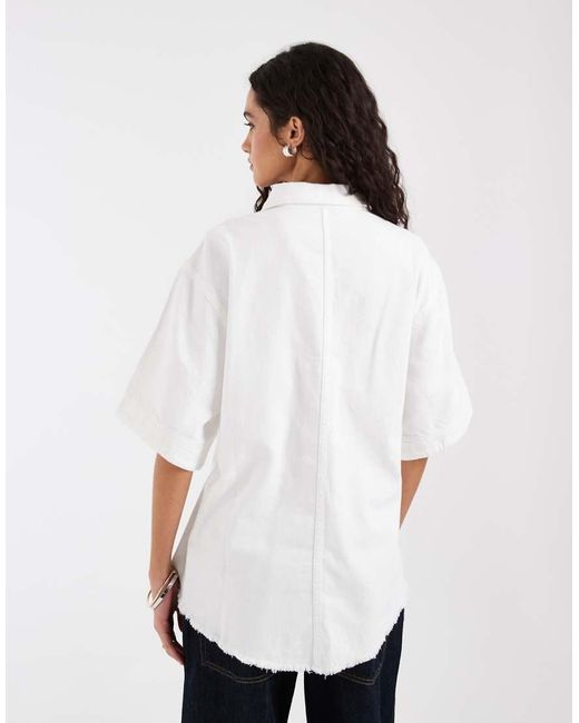 & Other Stories White Short Sleeve Denim Shirt