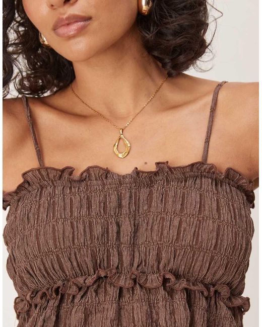 ASOS Blue Festival Textured Babydoll Top