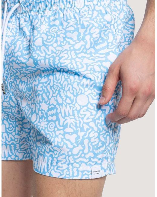 Apreslife Blue Under The Sea Swim Shorts for men
