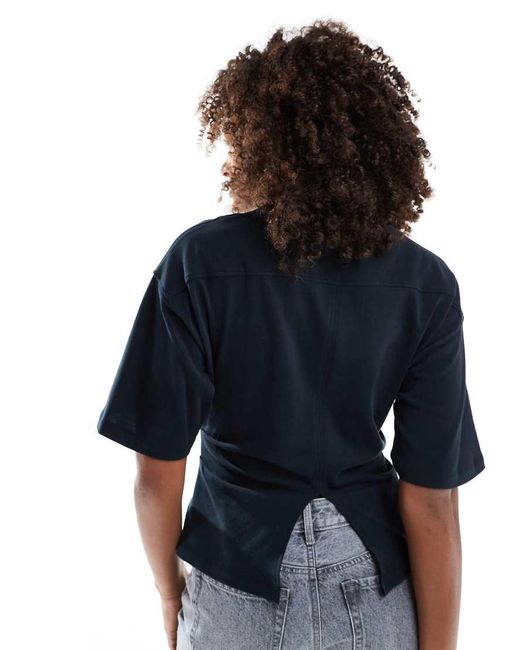 ASOS Blue Corset Waist T-shirt With Scream Licence Graphic