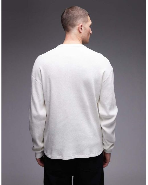 Dickies Gray Waffle Long Sleeve T-shirt With Central Logo