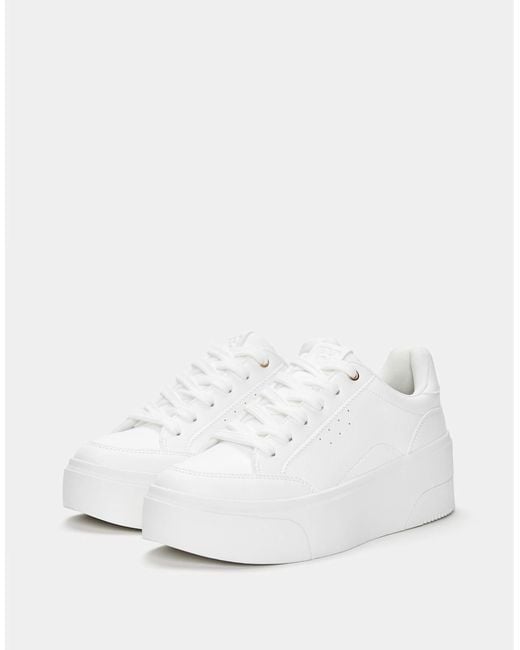 Pull&Bear White – plateau-sneaker