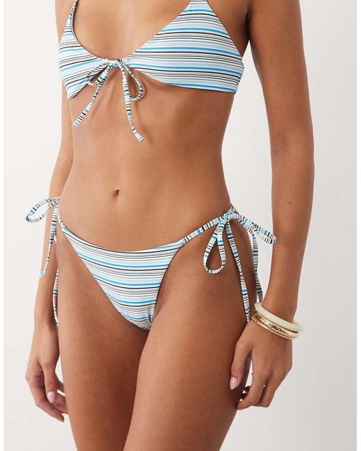 Gina Tricot Blue Mix And Match Side Tie Bikini Bottoms