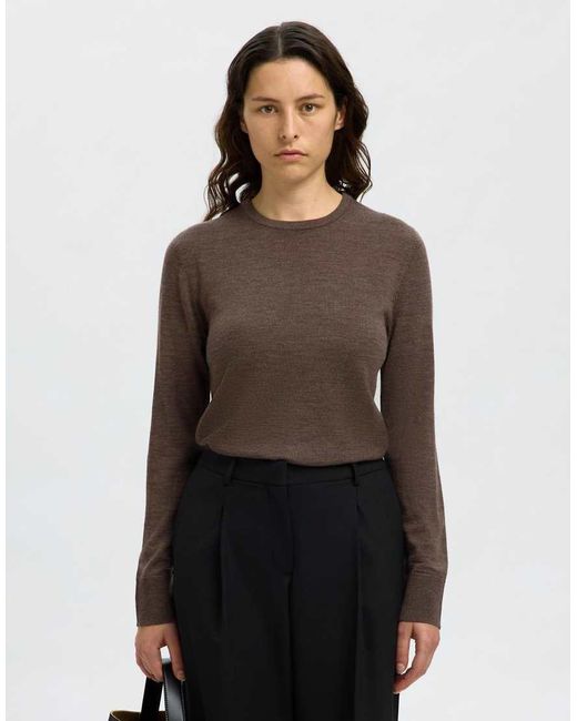 SELECTED Brown Pullover