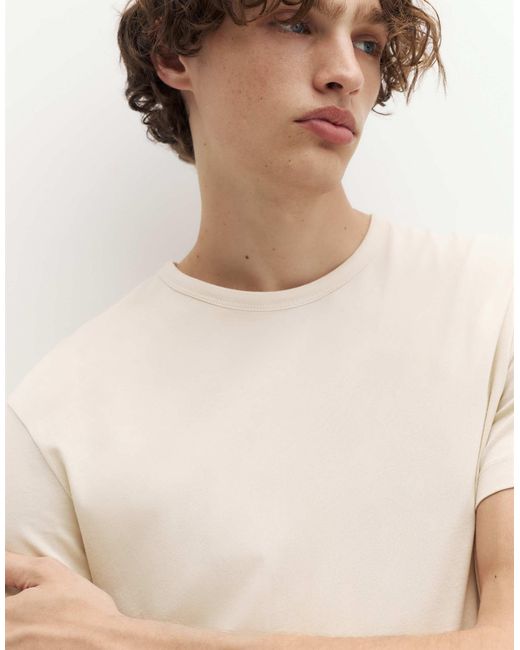 Pull&Bear Pull & bear – basic – slim-fit-t-shirt in White für Herren