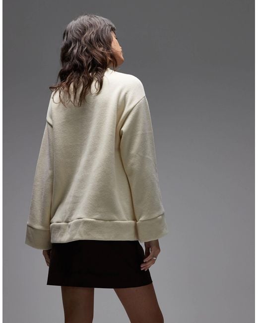 ASOS Natural Supersoft Split Hem Sweatshirt