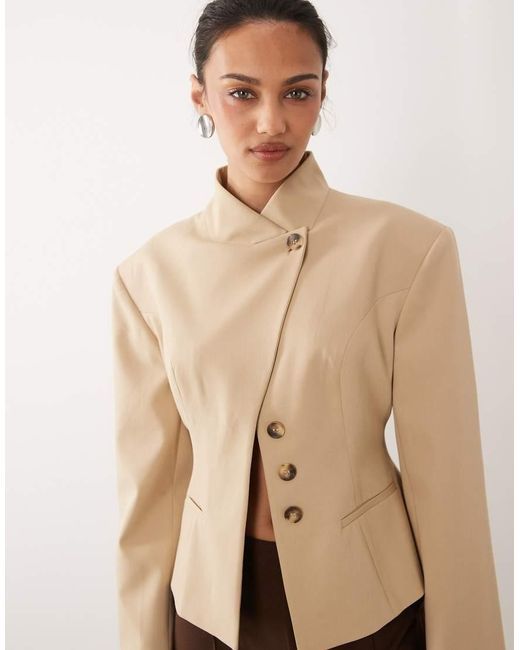 ASOS Natural Cinch Wrap Blazer