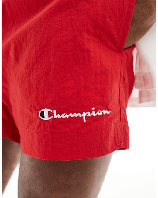 Pantaloncini da bagno rossi di Champion in Red da Uomo