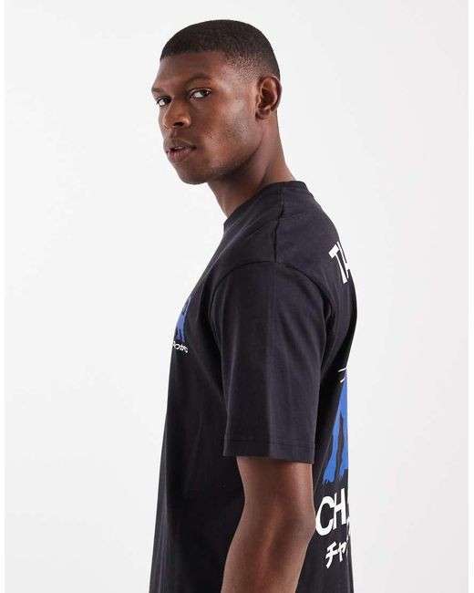 Only & Sons Blue Relaxed Fit T-shirt With Chances Back Print for men
