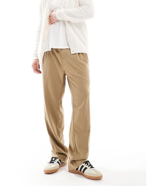 Pantaloni Eleganti A Fondo Ampio Con Pieghe Sul Davanti di Jack & Jones in Natural da Uomo