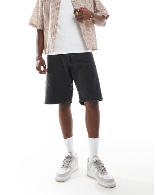 Jack & Jones Black Alex baggy Denim Short for men