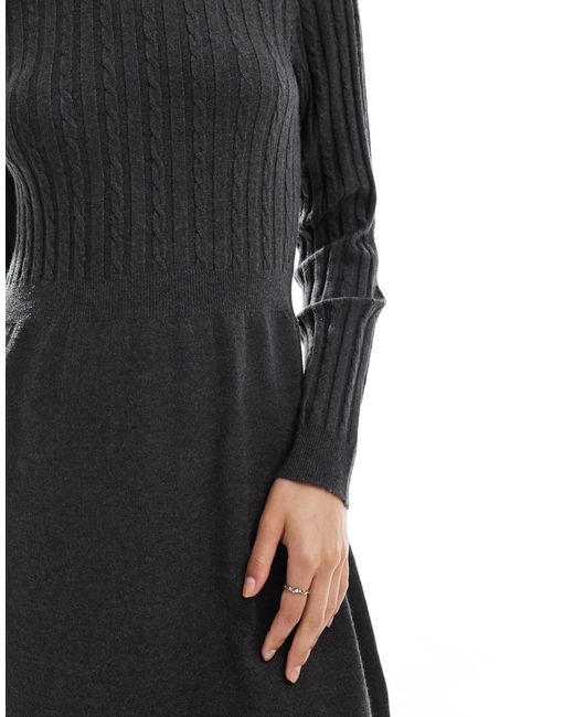 ONLY Gray – gestricktes mini-skater-kleid