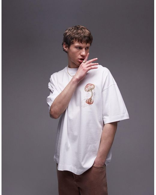 T-shirt ultra-oversize Topman pour homme en coloris Gray