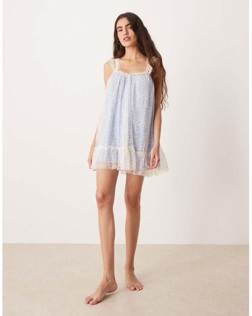Free People Blue Heartbreaker Mini Slip Dress