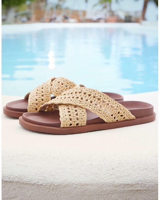 ASOS Brown Cross Over Sandals for men