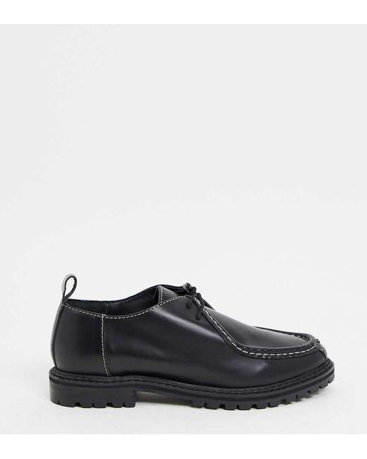 ASRA Black Exclusive Freddie Lace Up Flat Shoes