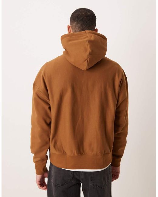 Calvin Klein Brown Calvin Klein Jean Chest Graphic Premium Hoodie for men
