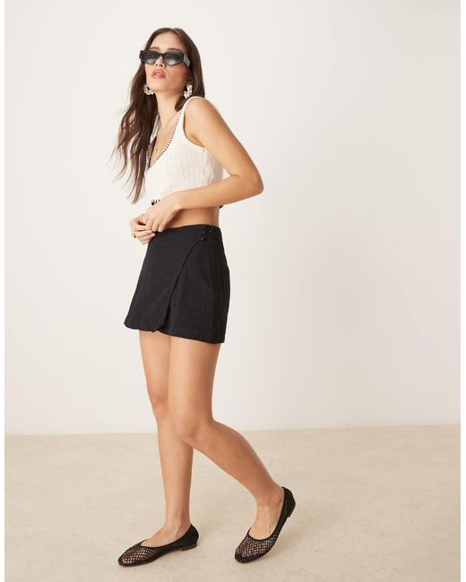 ASOS Black Broderie Skort