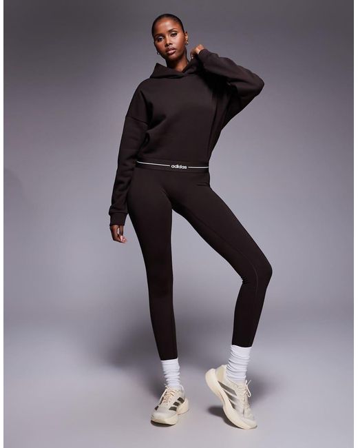 Adidas Originals Gray Adidas Training Hyperglam Linear Hoodie