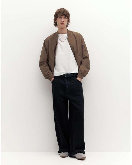 Pull&Bear Natural Lightweight Bomber Jacket for men