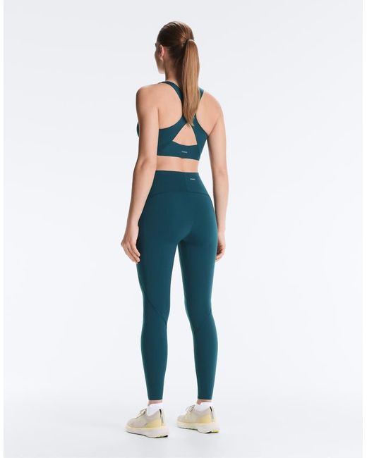 Oysho Blue Medium-Support Compressive Bra With Cups