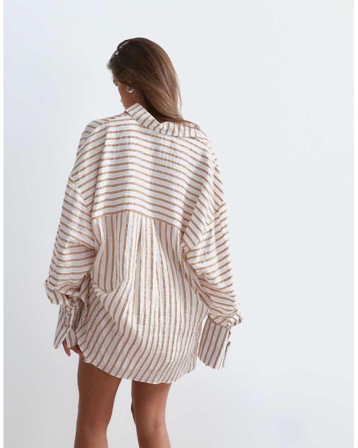 ARRANGE Brown Oversized Shirt Co-ord