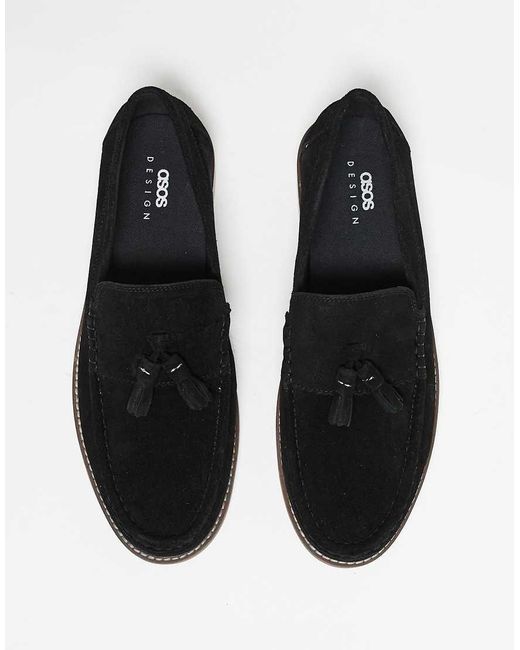 ASOS Black Tassel Loafers for men