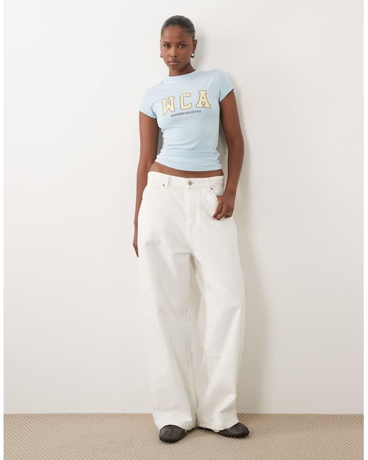 ASOS White Weekend Collective Icon Baby Tee With Wca Graphic