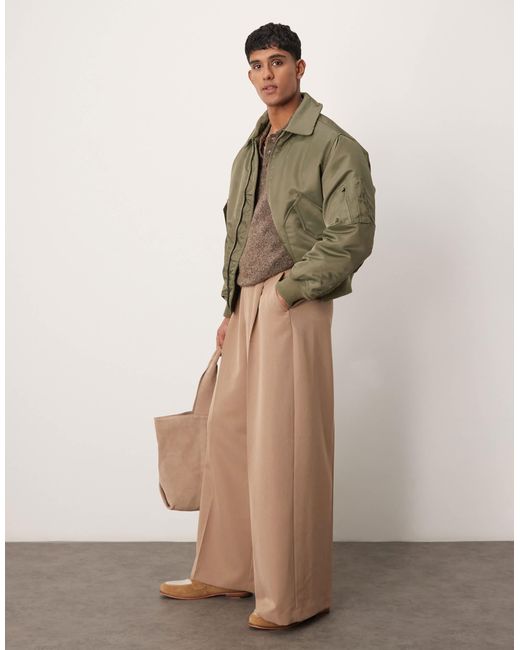 Pantalon habillé ultra ample à pinces sur le devant - camel ASOS pour homme en coloris Natural