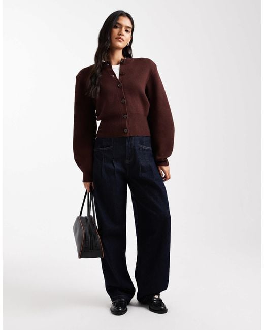 ASOS Purple Shoulder Pad Structured Cardigan