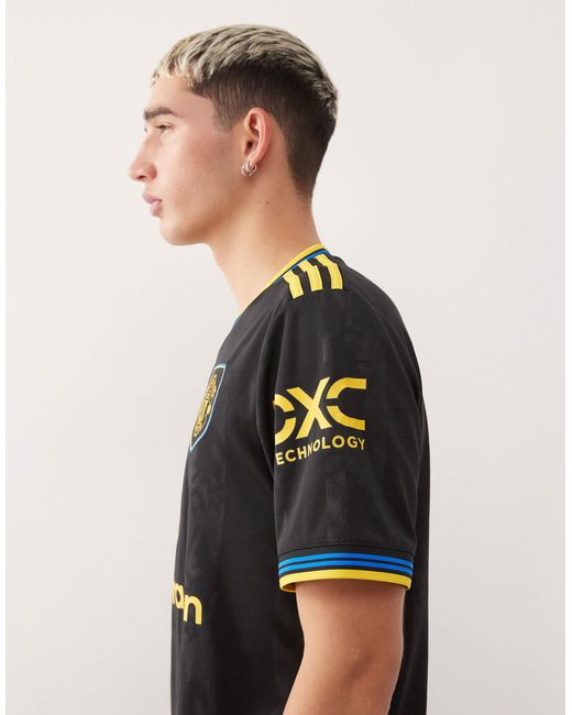 Adidas football - manchester united 2025/2026 - maillot third - et jaune Adidas Originals pour homme en coloris Black