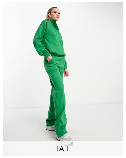 Threadbare Green Tall Maddy Panelled Trackies With Poppers