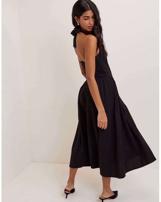 Nobody's Child Black Halterneck Amie Midi Dress