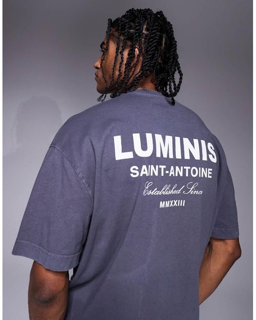 River Island Purple Oversized T-shirt With Luminis Back Print for men